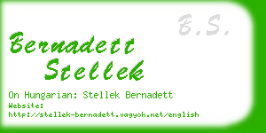 bernadett stellek business card